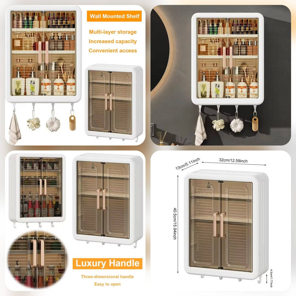 Wall Mounted Bathroom Organizer Cabinet with Doors