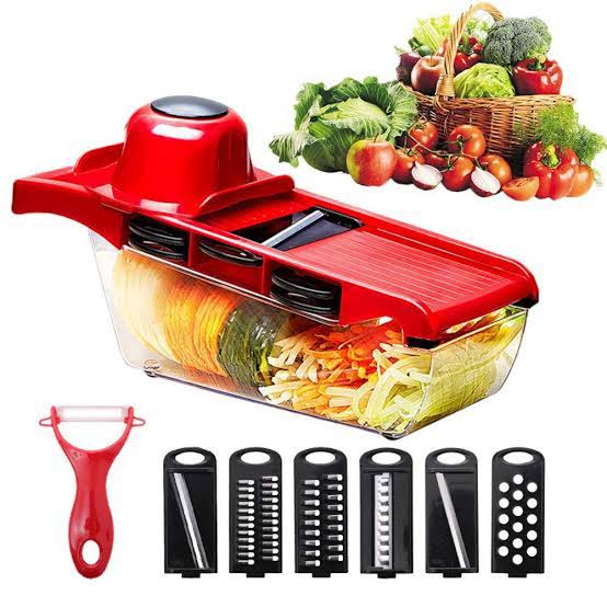 Multi-Blade Mandoline Vegetable Slicer Set (6 Blades + Peeler)